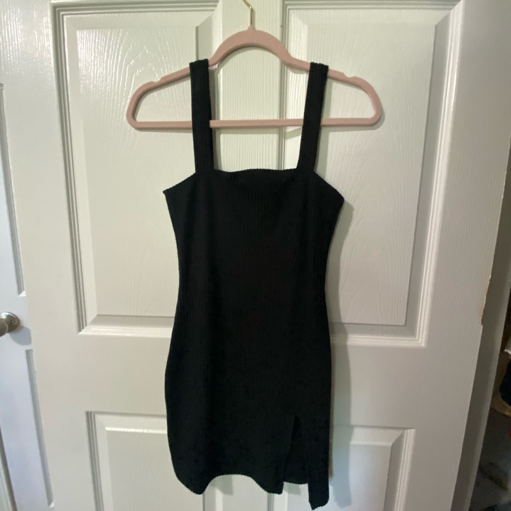 Black Motel Rocks mini dress with slit